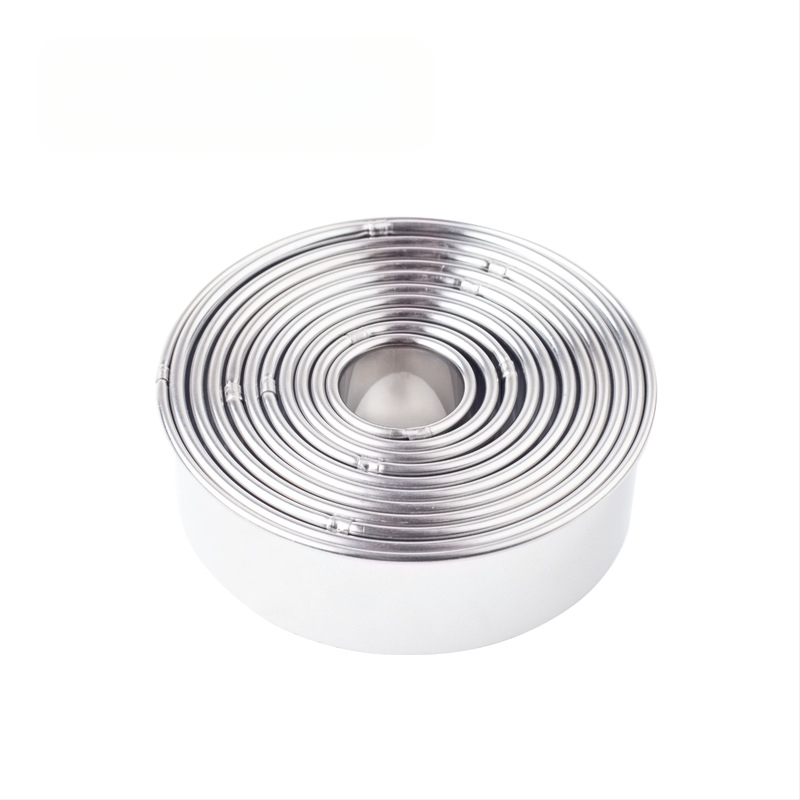 Nerūdijančio plieno koldūnų odelė, trijų dalių, virtuvės koldūnų odelė, didelė ir vidutinė, maža, nerūdijančio plieno, dantų apvali, pjaustyta