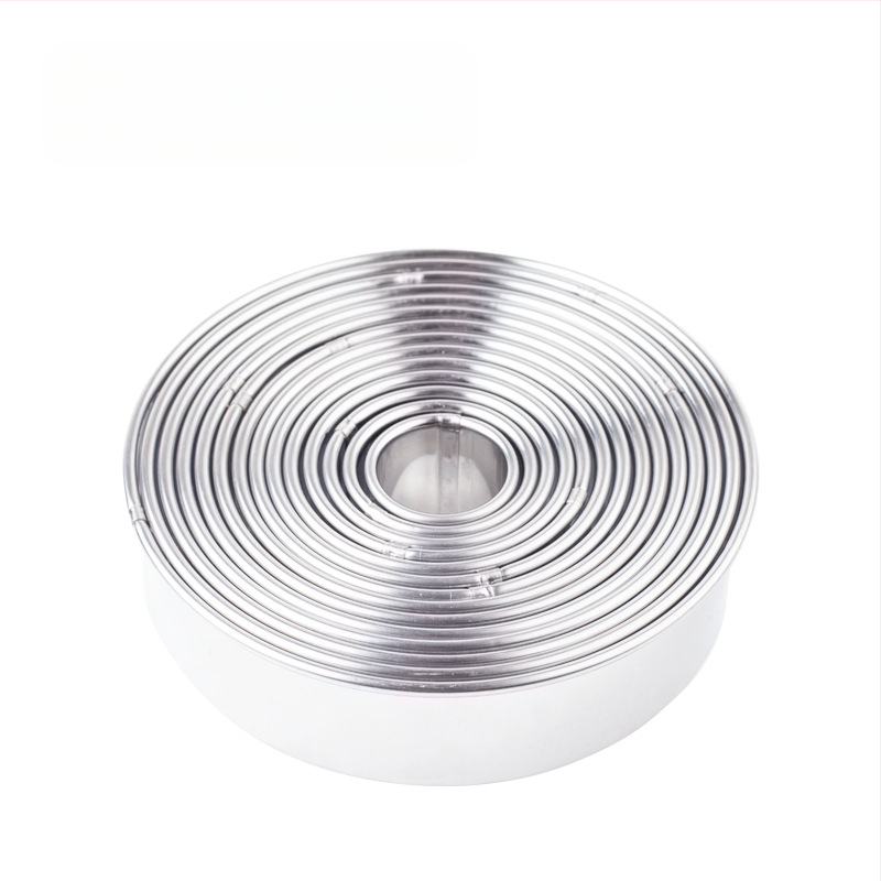 Nerūdijančio plieno koldūnų odelė, trijų dalių, virtuvės koldūnų odelė, didelė ir vidutinė, maža, nerūdijančio plieno, dantų apvali, pjaustyta