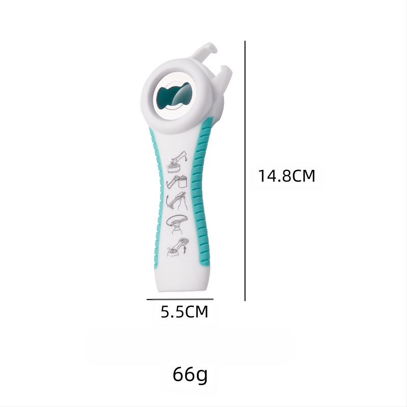 Tarpvalstybinis didmeninis penkių viename daugiafunkcis skardinių atidarytuvas, tinkantis buitiniam rankiniu būdu neslystančiam, darbo taupančiam dangtelių atidarytuvui, butelių atidarytuvui