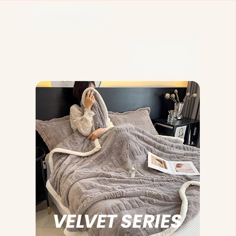 Patogi medvilninė aksominė antklodė, sutirštinta koralų spalvos aksominė žieminė snaudulių antklodė, biuro oro kondicionieriaus užvalkalas, pieno spalvos aksominė antklodė, sofos antklodė