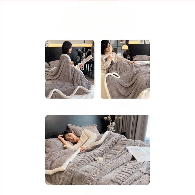 Patogi medvilninė aksominė antklodė, sutirštinta koralų spalvos aksominė žieminė snaudulių antklodė, biuro oro kondicionieriaus užvalkalas, pieno spalvos aksominė antklodė, sofos antklodė