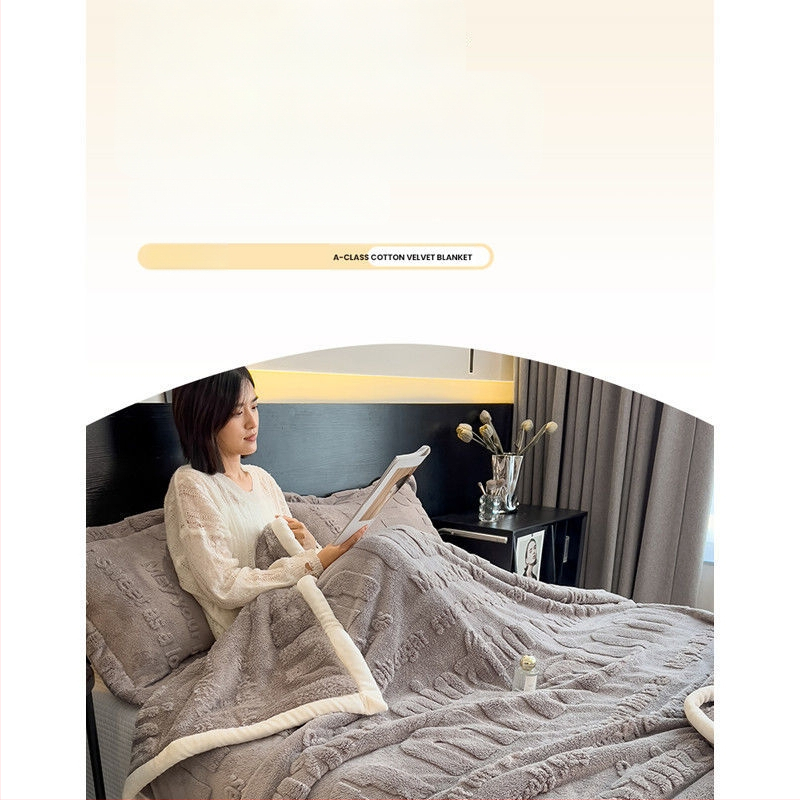 Patogi medvilninė aksominė antklodė, sutirštinta koralų spalvos aksominė žieminė snaudulių antklodė, biuro oro kondicionieriaus užvalkalas, pieno spalvos aksominė antklodė, sofos antklodė