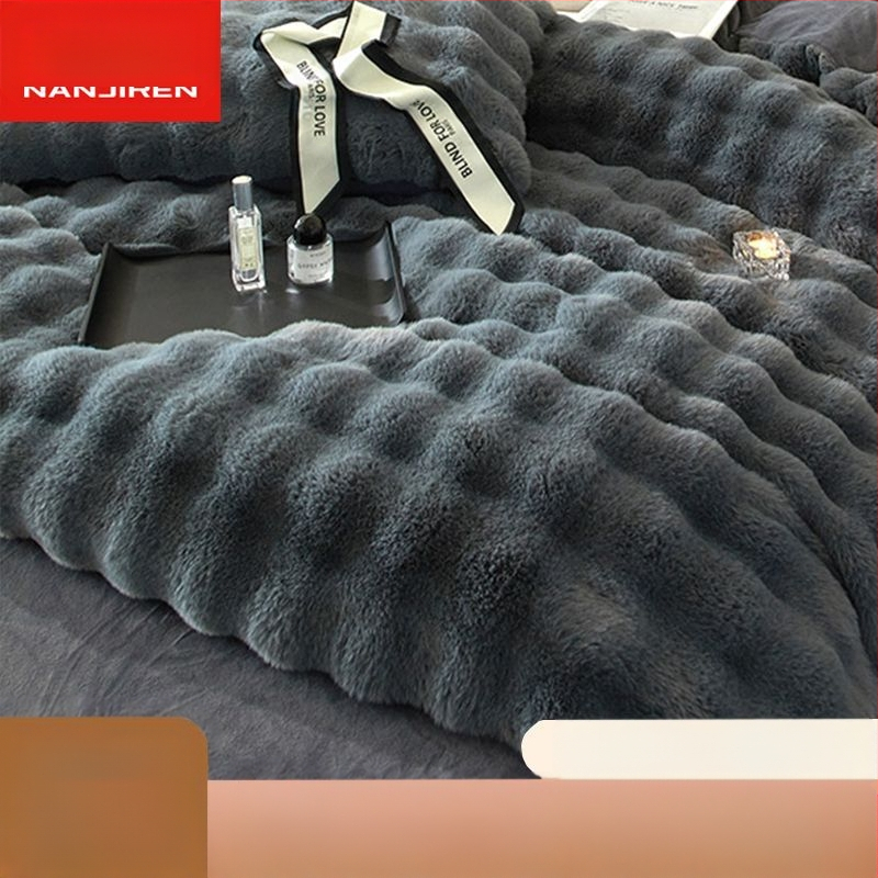 Antarktinio stiliaus vilnos pamušalu dengta koralų vilnos žieminė antklodė, biuro snaudulio antklodė, „Instagram“ stiliaus triušio vilnos antklodė, sofos antklodė, kosminė antklodė