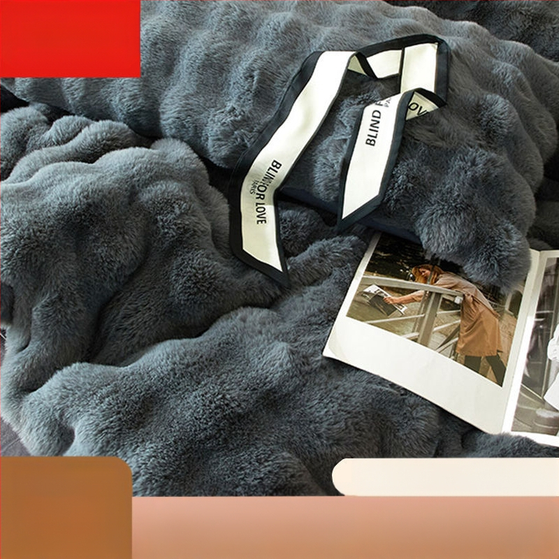 Antarktinio stiliaus vilnos pamušalu dengta koralų vilnos žieminė antklodė, biuro snaudulio antklodė, „Instagram“ stiliaus triušio vilnos antklodė, sofos antklodė, kosminė antklodė