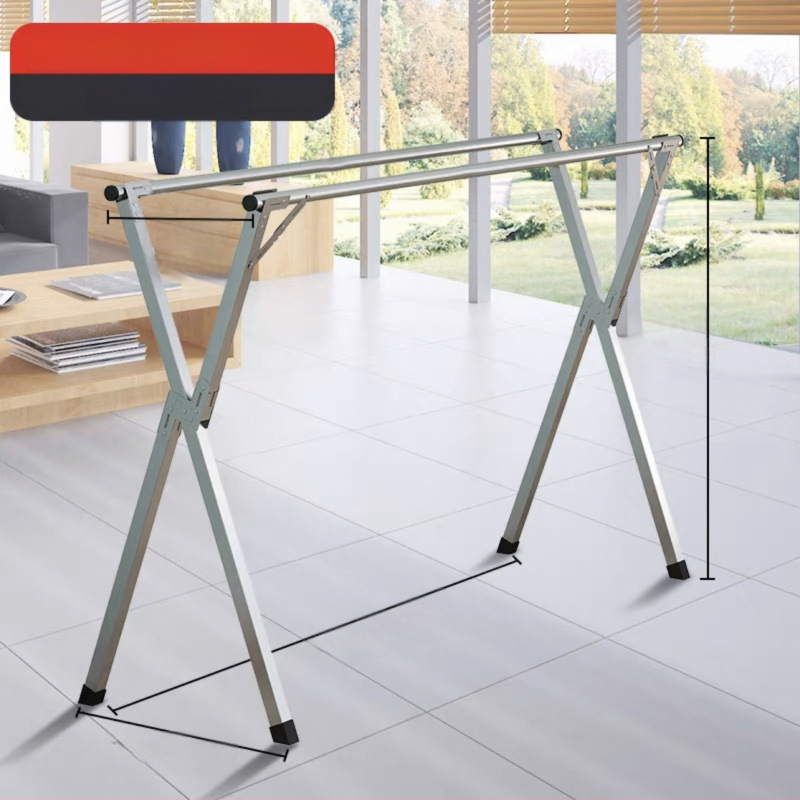 Απλή Ράφι Στεγνωτηρίου Δαπέδου Απλή Εσωτερική Χρήση Σπιτιού Μπαλκόνι Υπνοδωμάτιο Ανοξείδωτο Ατσάλι Εξωτερική Χρήση Δροσερό Τηλεσκοπική Ράβδος Στεγνωτήριο Πάπλωμα Ρούχα Ράβδος Στεγνωτηρίου