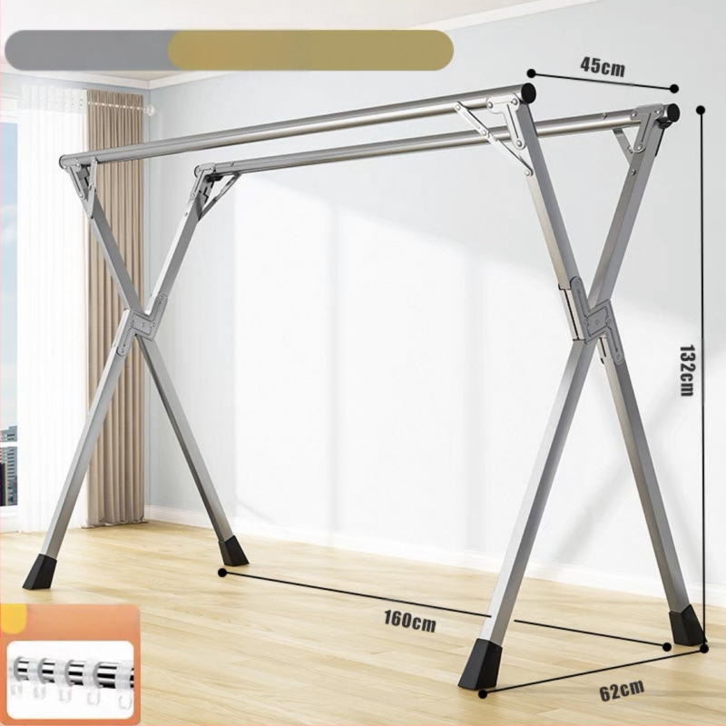 Απλή Ράφι Στεγνωτηρίου Δαπέδου Απλή Εσωτερική Χρήση Σπιτιού Μπαλκόνι Υπνοδωμάτιο Ανοξείδωτο Ατσάλι Εξωτερική Χρήση Δροσερό Τηλεσκοπική Ράβδος Στεγνωτήριο Πάπλωμα Ρούχα Ράβδος Στεγνωτηρίου