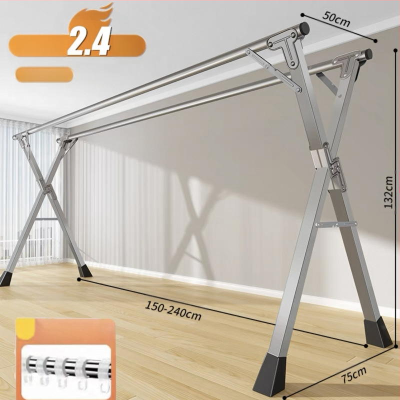 Απλή Ράφι Στεγνωτηρίου Δαπέδου Απλή Εσωτερική Χρήση Σπιτιού Μπαλκόνι Υπνοδωμάτιο Ανοξείδωτο Ατσάλι Εξωτερική Χρήση Δροσερό Τηλεσκοπική Ράβδος Στεγνωτήριο Πάπλωμα Ρούχα Ράβδος Στεγνωτηρίου