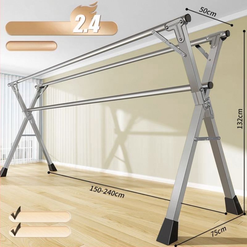 Απλή Ράφι Στεγνωτηρίου Δαπέδου Απλή Εσωτερική Χρήση Σπιτιού Μπαλκόνι Υπνοδωμάτιο Ανοξείδωτο Ατσάλι Εξωτερική Χρήση Δροσερό Τηλεσκοπική Ράβδος Στεγνωτήριο Πάπλωμα Ρούχα Ράβδος Στεγνωτηρίου
