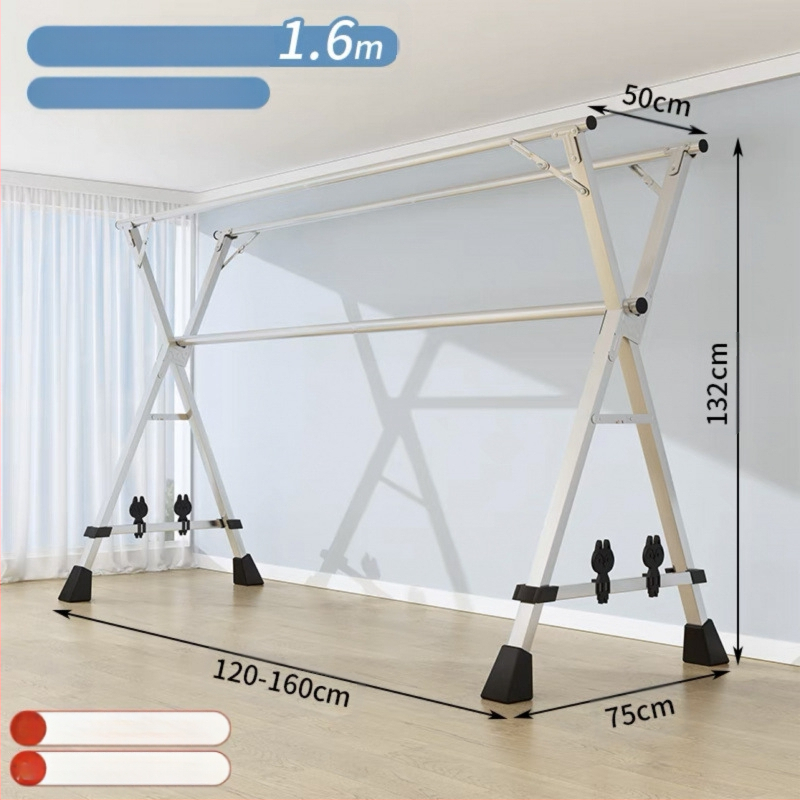Απλή Ράφι Στεγνωτηρίου Δαπέδου Απλή Εσωτερική Χρήση Σπιτιού Μπαλκόνι Υπνοδωμάτιο Ανοξείδωτο Ατσάλι Εξωτερική Χρήση Δροσερό Τηλεσκοπική Ράβδος Στεγνωτήριο Πάπλωμα Ρούχα Ράβδος Στεγνωτηρίου