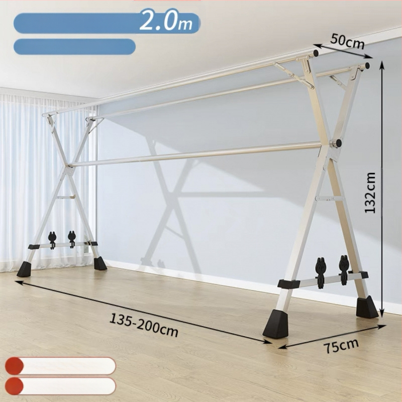 Απλή Ράφι Στεγνωτηρίου Δαπέδου Απλή Εσωτερική Χρήση Σπιτιού Μπαλκόνι Υπνοδωμάτιο Ανοξείδωτο Ατσάλι Εξωτερική Χρήση Δροσερό Τηλεσκοπική Ράβδος Στεγνωτήριο Πάπλωμα Ρούχα Ράβδος Στεγνωτηρίου