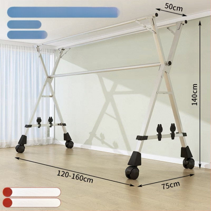 Απλή Ράφι Στεγνωτηρίου Δαπέδου Απλή Εσωτερική Χρήση Σπιτιού Μπαλκόνι Υπνοδωμάτιο Ανοξείδωτο Ατσάλι Εξωτερική Χρήση Δροσερό Τηλεσκοπική Ράβδος Στεγνωτήριο Πάπλωμα Ρούχα Ράβδος Στεγνωτηρίου