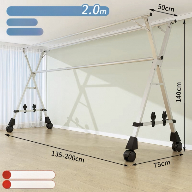 Απλή Ράφι Στεγνωτηρίου Δαπέδου Απλή Εσωτερική Χρήση Σπιτιού Μπαλκόνι Υπνοδωμάτιο Ανοξείδωτο Ατσάλι Εξωτερική Χρήση Δροσερό Τηλεσκοπική Ράβδος Στεγνωτήριο Πάπλωμα Ρούχα Ράβδος Στεγνωτηρίου