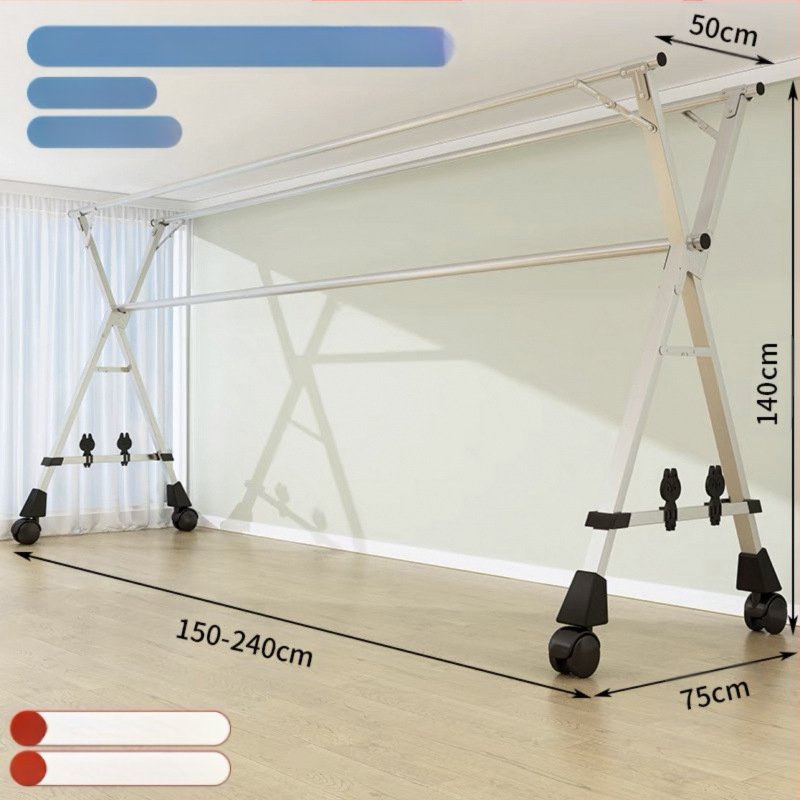 Απλή Ράφι Στεγνωτηρίου Δαπέδου Απλή Εσωτερική Χρήση Σπιτιού Μπαλκόνι Υπνοδωμάτιο Ανοξείδωτο Ατσάλι Εξωτερική Χρήση Δροσερό Τηλεσκοπική Ράβδος Στεγνωτήριο Πάπλωμα Ρούχα Ράβδος Στεγνωτηρίου