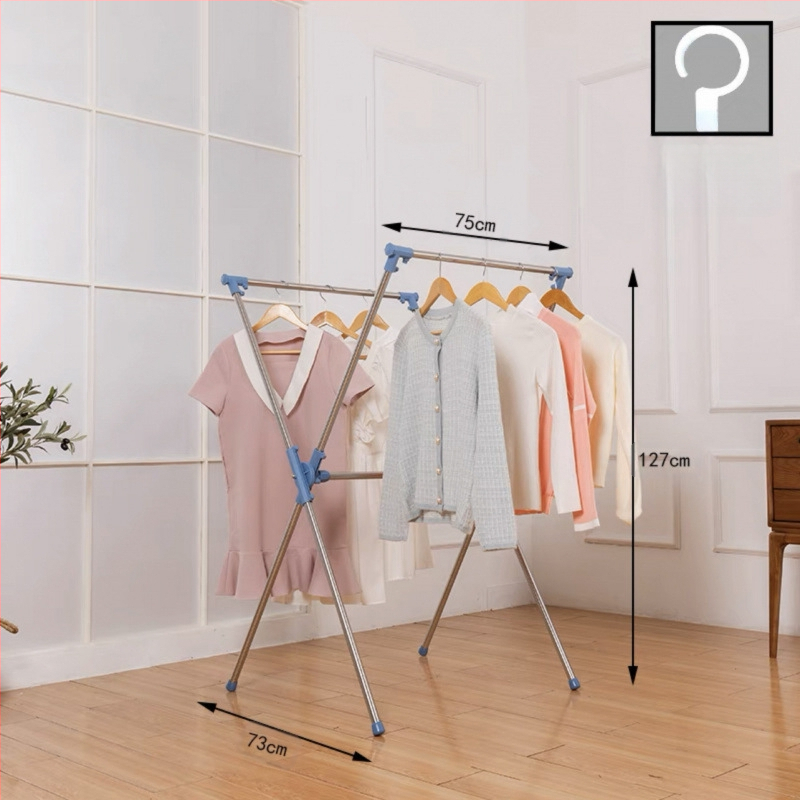 Απλή Ράφι Στεγνωτηρίου Δαπέδου Απλή Εσωτερική Χρήση Σπιτιού Μπαλκόνι Υπνοδωμάτιο Ανοξείδωτο Ατσάλι Εξωτερική Χρήση Δροσερό Τηλεσκοπική Ράβδος Στεγνωτήριο Πάπλωμα Ρούχα Ράβδος Στεγνωτηρίου