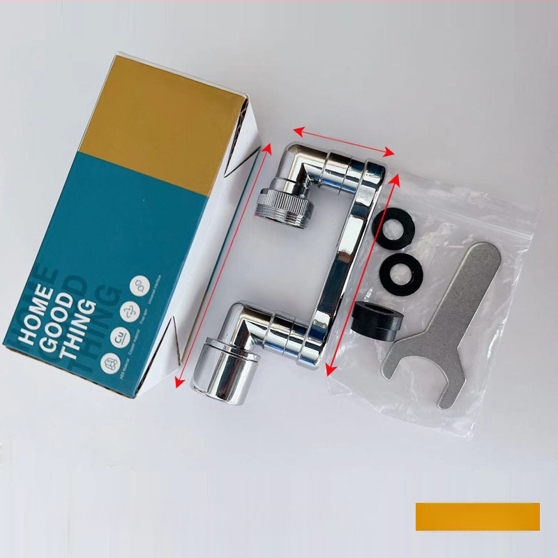 Mechanikus kar univerzális csaptelep fröccsenésálló fúvóka buborékoltató meghosszabbított toldó 1080°-ban forgatható mechanikus kar