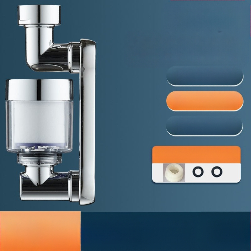 Mechanikus kar univerzális csaptelep fröccsenésálló fúvóka buborékoltató meghosszabbított toldó 1080°-ban forgatható mechanikus kar