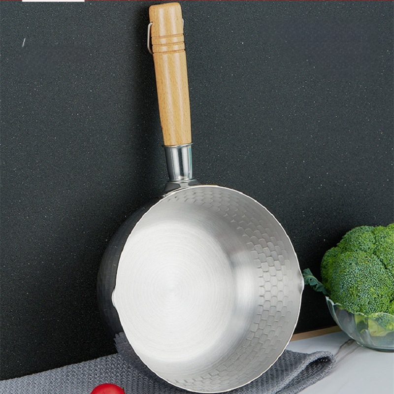 Japoniško stiliaus nerūdijančio plieno sniego keptuvė, buitinis mažas pieno puodas, maisto papildas, nepridegantis puodas, makaronų sriubos puodas, greito paruošimo makaronų puodas, indukcinė viryklė, mažas puodas