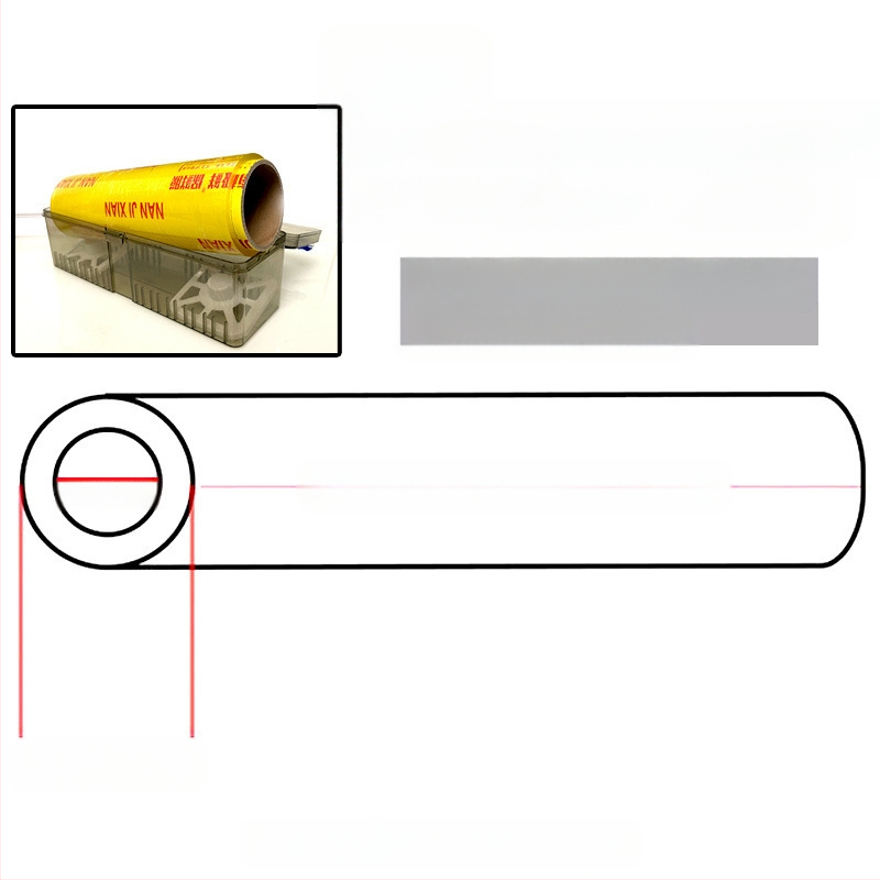 Šviežumo išsaugojimo plėvelės pjaustytuvo dėžutė, virtuvės buitinė didelė ritinėlė, ekonominė pakuotė, PE maistinė, aukštos temperatūros atspari danga, komercinė ritinėlių pakuotė
