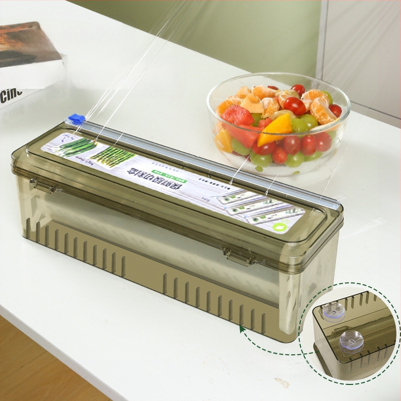 Šviežumo išsaugojimo plėvelės pjaustytuvo dėžutė, virtuvės buitinė didelė ritinėlė, ekonominė pakuotė, PE maistinė, aukštos temperatūros atspari danga, komercinė ritinėlių pakuotė