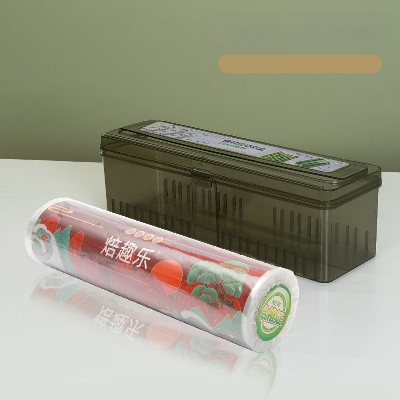 Šviežumo išsaugojimo plėvelės pjaustytuvo dėžutė, virtuvės buitinė didelė ritinėlė, ekonominė pakuotė, PE maistinė, aukštos temperatūros atspari danga, komercinė ritinėlių pakuotė