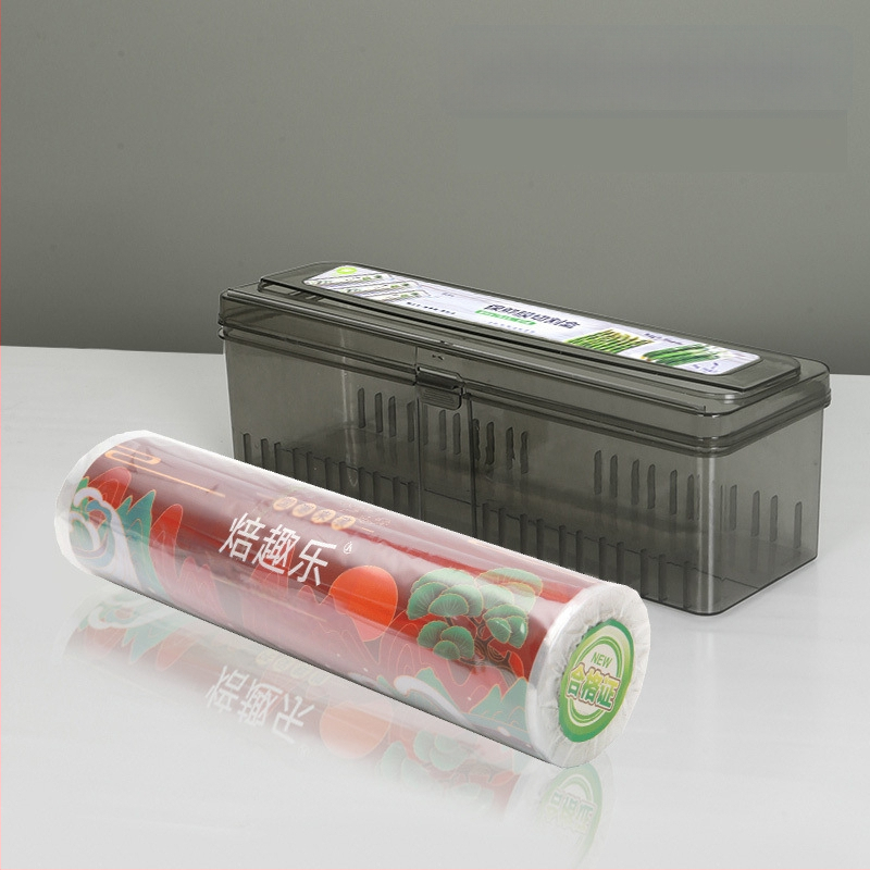 Šviežumo išsaugojimo plėvelės pjaustytuvo dėžutė, virtuvės buitinė didelė ritinėlė, ekonominė pakuotė, PE maistinė, aukštos temperatūros atspari danga, komercinė ritinėlių pakuotė