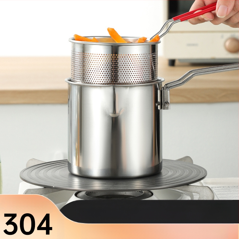 304 roostevabast terasest praepann filtriga, äriliseks kasutamiseks mõeldud praetud vardad, väikese poti köök, multifunktsionaalne paksendatud praepann piiriüleselt
