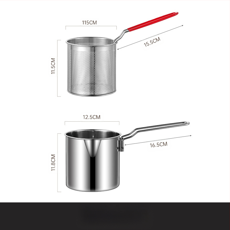 304 roostevabast terasest praepann filtriga, äriliseks kasutamiseks mõeldud praetud vardad, väikese poti köök, multifunktsionaalne paksendatud praepann piiriüleselt