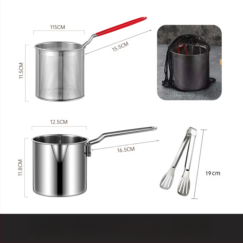 304 roostevabast terasest praepann filtriga, äriliseks kasutamiseks mõeldud praetud vardad, väikese poti köök, multifunktsionaalne paksendatud praepann piiriüleselt