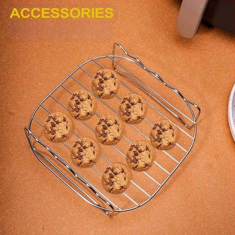 Õhufritüür Ruudukujuline Grill Roostevabast terasest Kodumajapidamises Kasutatav Elektriline Fritüür Multifunktsionaalne Grill Kahekihiline Õhufritüüri Rest