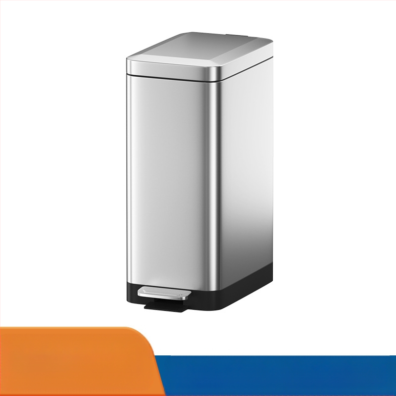 Nerūsējošā tērauda atkritumu tvertne mājsaimniecībai ar augstu vērtības kājas pedāļa tipa kājas pedāli ar vāku tualetes atkritumu tvertne virtuvei un viesistabai palēninās