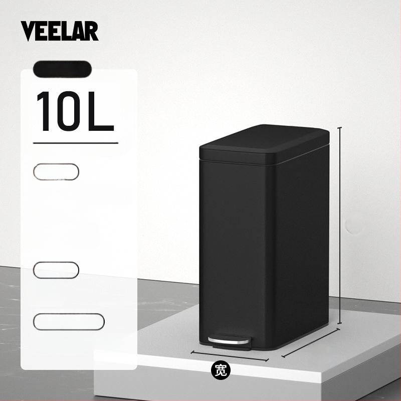 Nerūsējošā tērauda atkritumu tvertne mājsaimniecībai ar augstu vērtības kājas pedāļa tipa kājas pedāli ar vāku tualetes atkritumu tvertne virtuvei un viesistabai palēninās