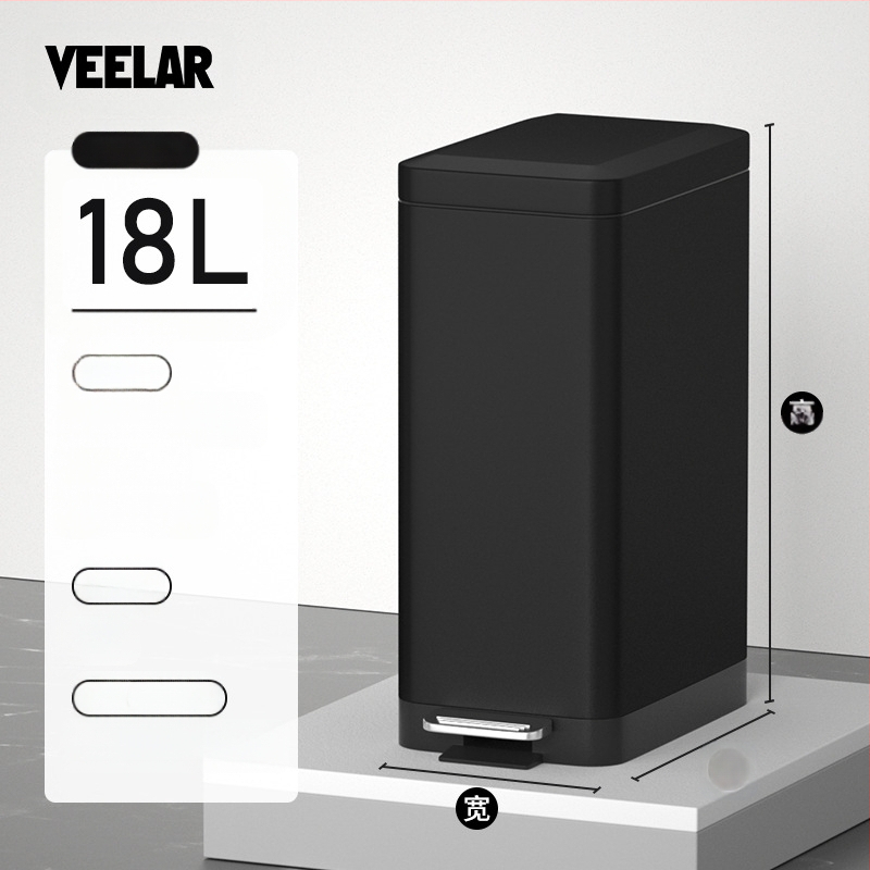 Nerūsējošā tērauda atkritumu tvertne mājsaimniecībai ar augstu vērtības kājas pedāļa tipa kājas pedāli ar vāku tualetes atkritumu tvertne virtuvei un viesistabai palēninās