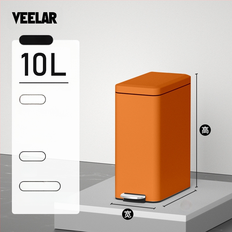 Nerūsējošā tērauda atkritumu tvertne mājsaimniecībai ar augstu vērtības kājas pedāļa tipa kājas pedāli ar vāku tualetes atkritumu tvertne virtuvei un viesistabai palēninās