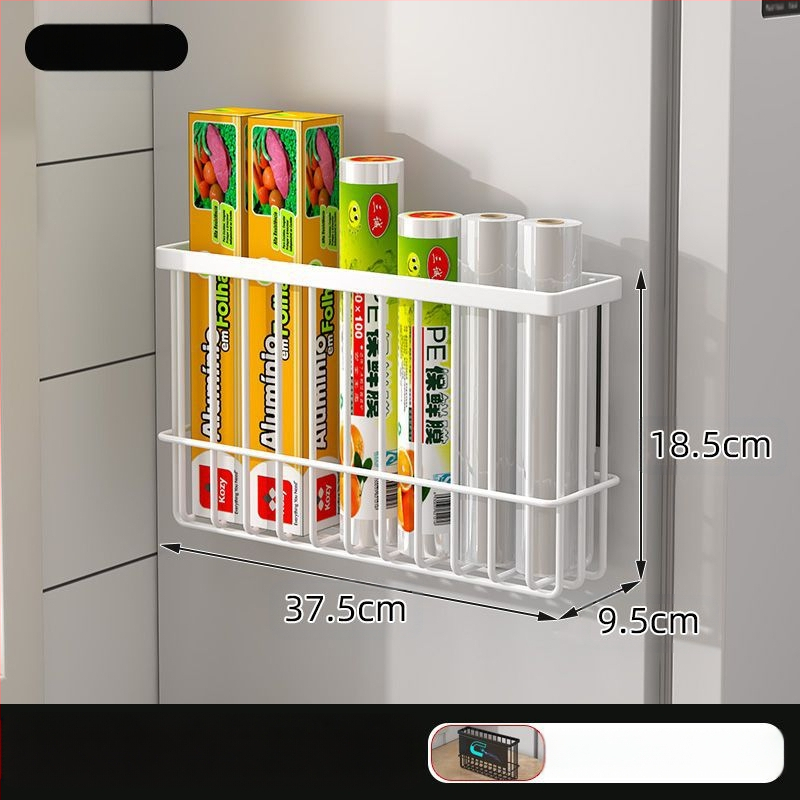 Virtuvės šaldytuvo magnetinis laikymo stovas, šviežumo laikymo maišelis, servetėlių artefaktas, be perforatoriaus, prieskonių plėvelės laikymo stovas