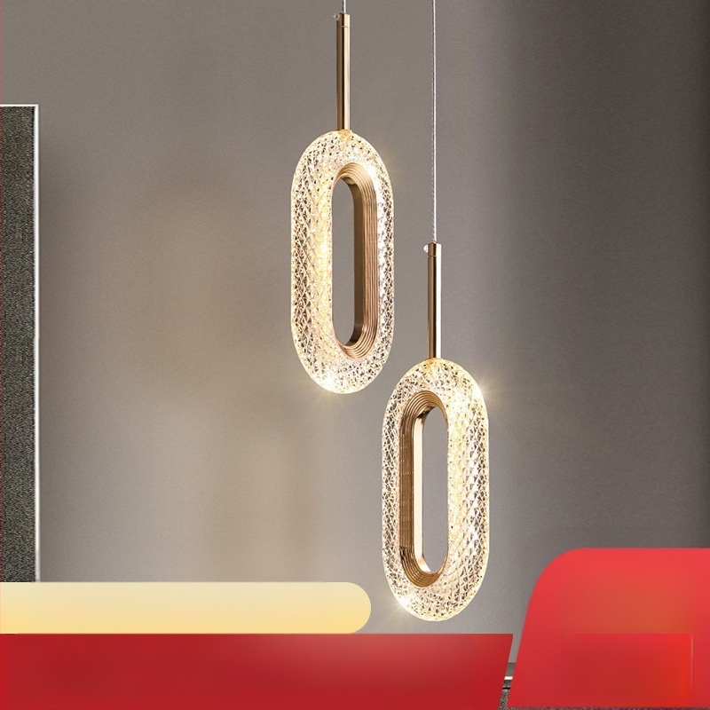 Magamistoa öökapi lühter Nordic stiilis õppevalgusti luksusliku stiiliga toalambid ühe peaga rõngakujuline disainer-pikk väike lühter