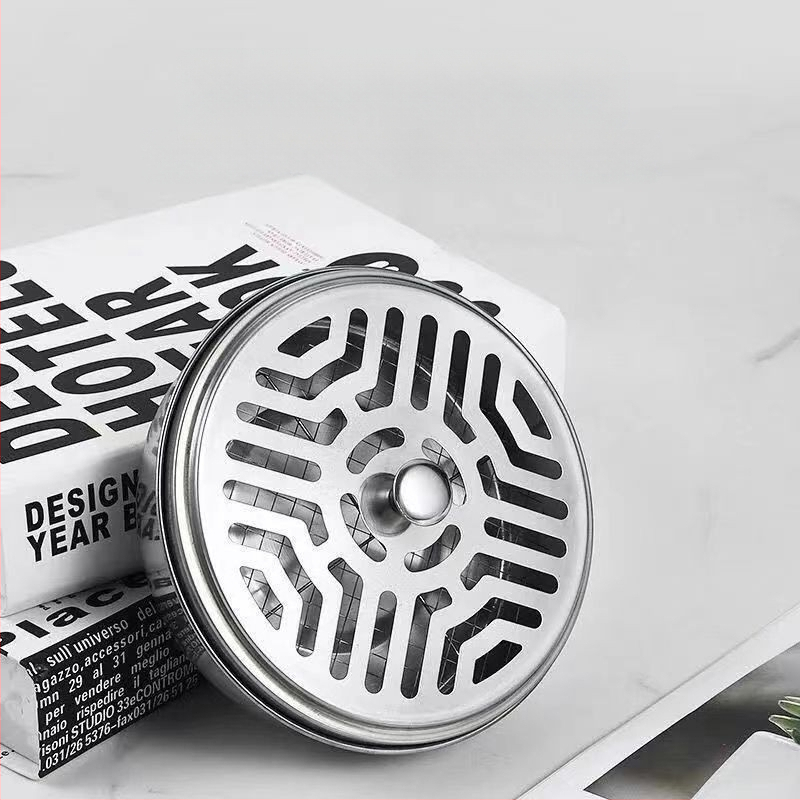 Nerūdijančio plieno uodų smilkalinė su dangteliu, apsauganti nuo nudegimų, ugniai atspari, uodus atbaidanti, kūrybinga pelenų spiralė, smilkalų degikliai, sutirštinta uodų smilkalų dėžutė su dangteliu, namų apyvokos reikmenys