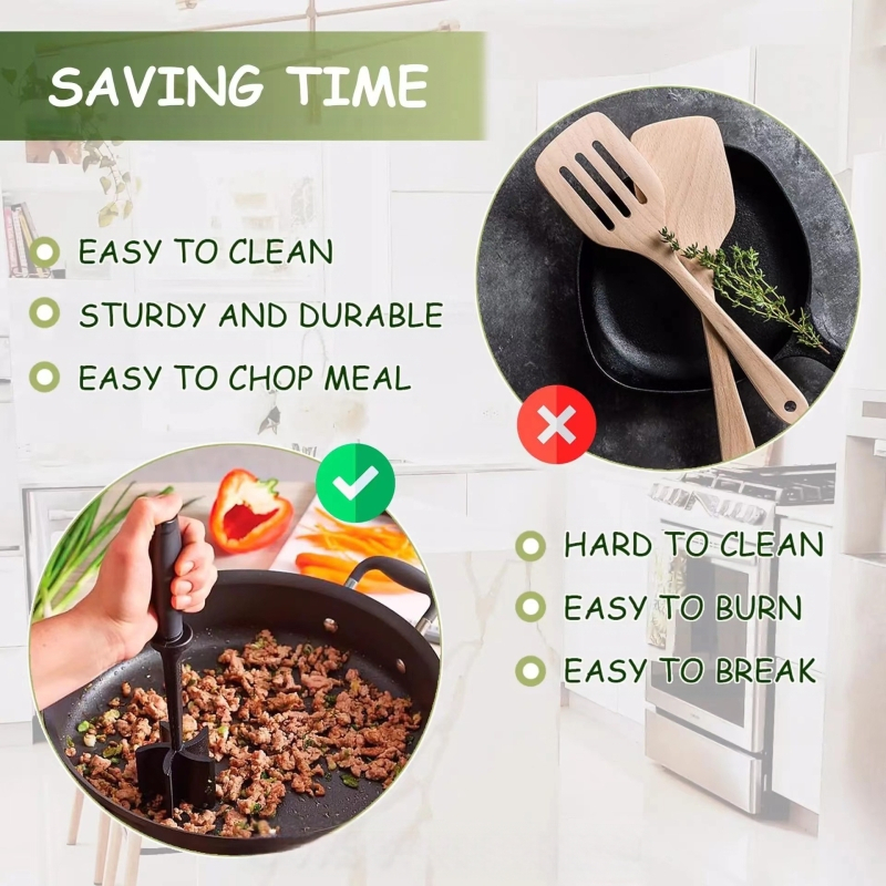 Rankinis mėsos smulkintuvas Mėsos pjaustytuvo kepimo grandiklis Mėsos pjaustytuvo maišymo kastuvas tarpvalstybinis sandėlyje