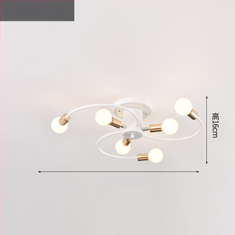 Piiriülene põhjamaine minimalistlik elutoa lamp söögitoa magamistuba personaliseeritud loominguline must kuldne LED-laelamp