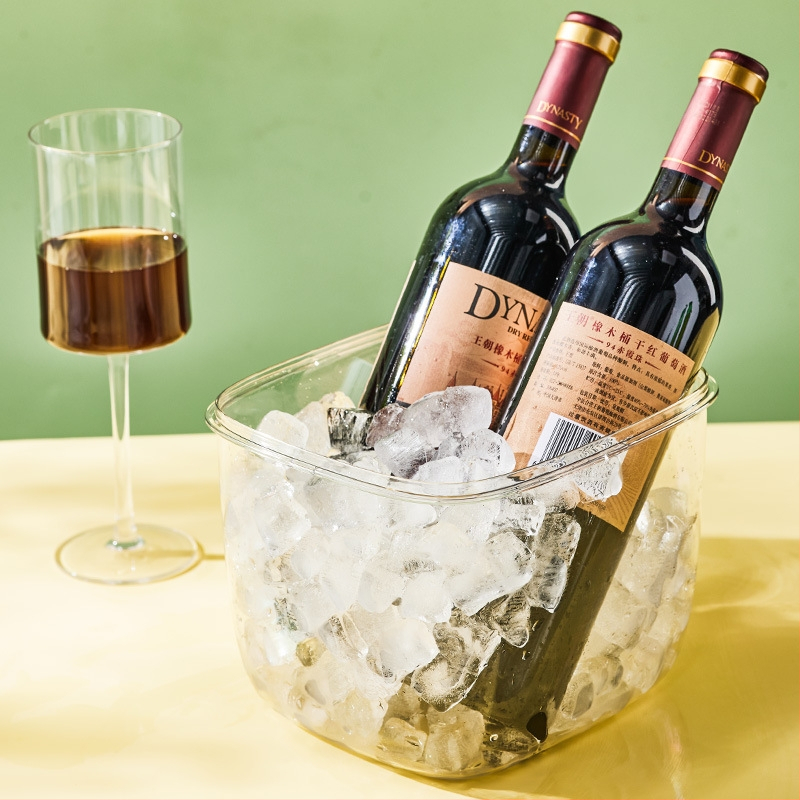 Ledo kibirėlis Buitinis šampano alaus kibirėlis Internetas Įžymybių plastikinis ledo padėklas Ledo dėžutė Baro reikmenys Lauko krepšys Skaidrus ledo kibirėlis