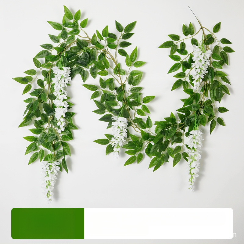 „Amazon“ karšto išpardavimo didmeninė prekyba, imituojanti visterijos gėlių vestuvių dekoracija, netikra gėlė, rotango imitacija, pupelių gėlė, visterijos gėlė