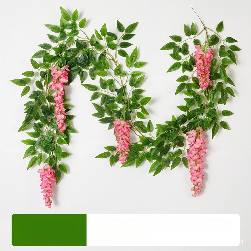 „Amazon“ karšto išpardavimo didmeninė prekyba, imituojanti visterijos gėlių vestuvių dekoracija, netikra gėlė, rotango imitacija, pupelių gėlė, visterijos gėlė