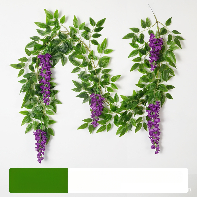 „Amazon“ karšto išpardavimo didmeninė prekyba, imituojanti visterijos gėlių vestuvių dekoracija, netikra gėlė, rotango imitacija, pupelių gėlė, visterijos gėlė