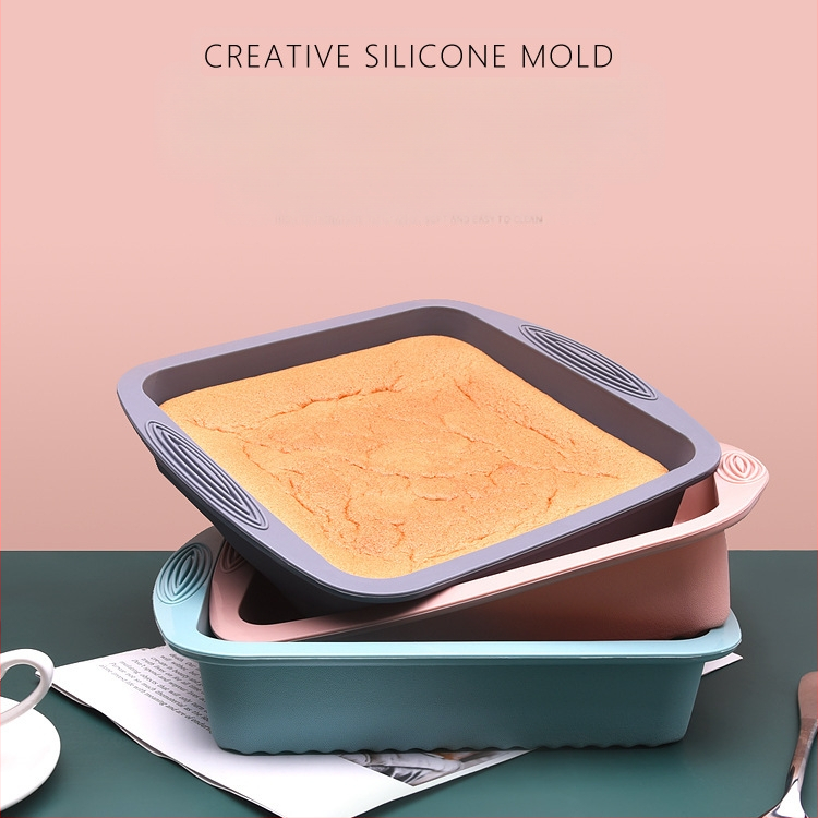 Tarpvalstybinė kvadratinė torto forma, buitinė silikoninė torto kepimo skarda, kepimo skarda, aukštai temperatūrai atspari oro gruzdintuvės kepimo skarda