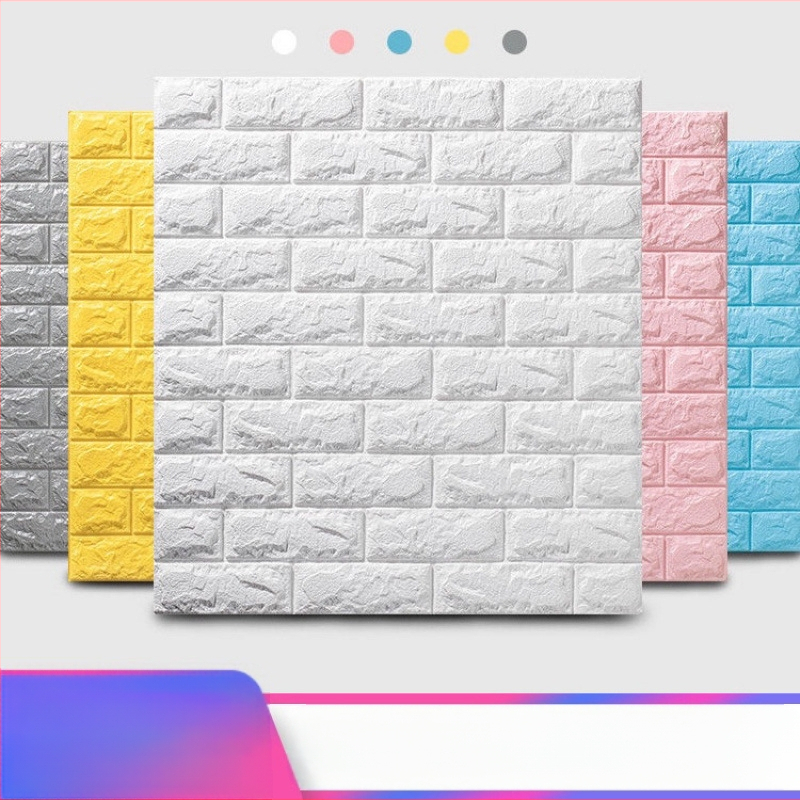 Tiesioginiai gamykliniai 3D sienų lipdukai, atsparūs susidūrimui, lipnūs tapetai, putplasčio plytų vandeniui atsparūs tapetai