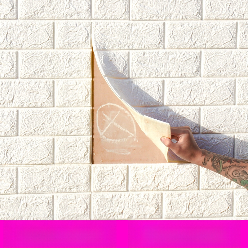 Tiesioginiai gamykliniai 3D sienų lipdukai, atsparūs susidūrimui, lipnūs tapetai, putplasčio plytų vandeniui atsparūs tapetai