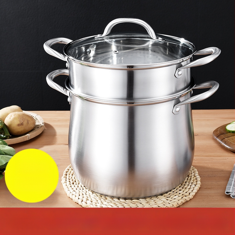 304 από ανοξείδωτο χάλυβα υψηλής κατσαρόλας σούπας με βαθύ τύμπανο μεγάλης χωρητικότητας, κατσαρόλα σούπας διπλού πυθμένα, ατμόλουτρο, κατσαρόλα σούπας για στιφάδο, δώρο κατσαρόλα
