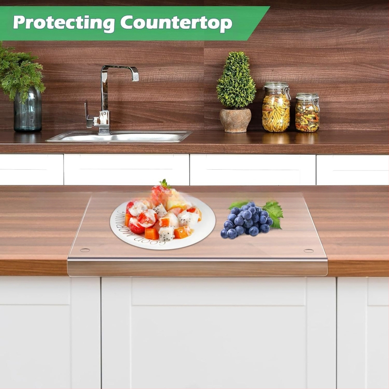 Skaidri akrilinė pjaustymo lentelė, virtuvės pjaustymo lentelė, vaisių ir daržovių pjaustymo lentelė, virto maisto pjaustymo lentelė, duonos pjaustymo lentelė, stalviršio pjaustymo lentelė