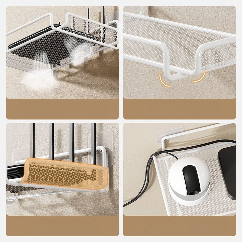 Router tárolóállvány, TV set-top box tárolóállvány, fali konzol, lyukmentes fali konzol, wifi tárolódoboz konzol