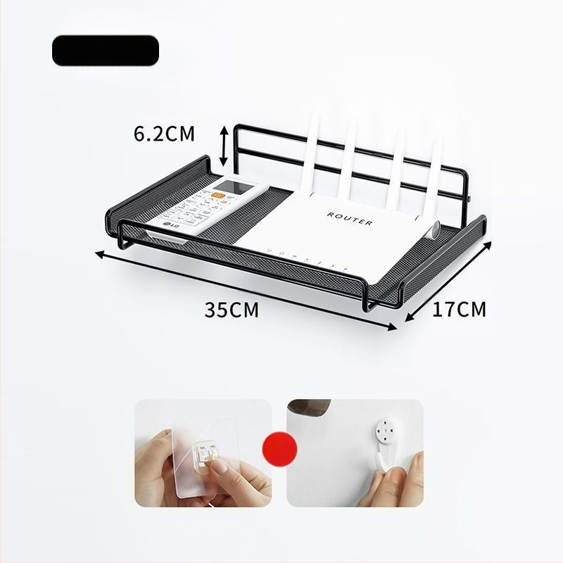 Router tárolóállvány, TV set-top box tárolóállvány, fali konzol, lyukmentes fali konzol, wifi tárolódoboz konzol