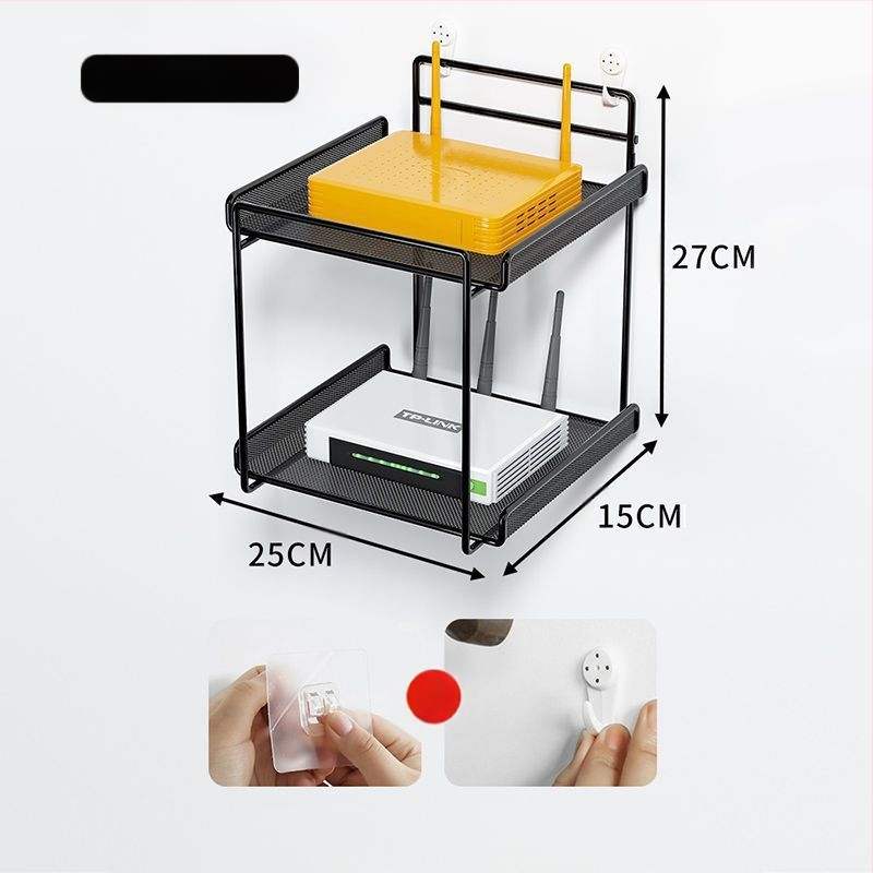 Router tárolóállvány, TV set-top box tárolóállvány, fali konzol, lyukmentes fali konzol, wifi tárolódoboz konzol